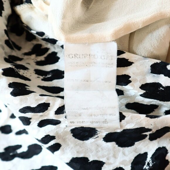 Gruppo GFT Black White Silk Animal or Snake Print Silk Midi Dress Italian 2 4 ? - Picture 5 of 5